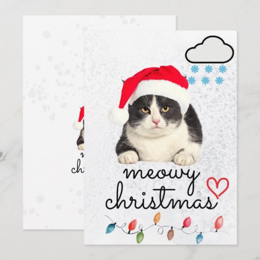 Kattig kerstfeest Sinterklaas Kat Feestdagenkaart (Voorkant / Achterkant)