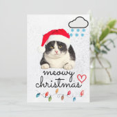 Kattig kerstfeest Sinterklaas Kat Feestdagenkaart (Staand voorkant)