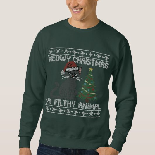 Kattig kerstfeest, smerig beest - Lelijk Kerstfees Trui (Voorkant)