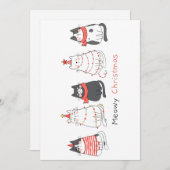 Kattig kerstfeest voor katten feestdagenkaart (Voorkant / Achterkant)