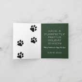 Kattig kerstfeest Zwarte Kat & Kerstboom Feestdagen Kaart (Binnen)