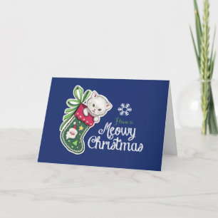 Kattig Kerstmis Gelukkig Rendier Wenskaart Kaart