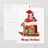 Kattig Kerstmis Katten Vakantie  Briefkaart (Voorkant / Achterkant)
