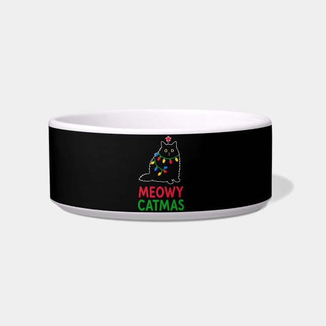Kattig Kerstmis Voerbakje (Voorkant)
