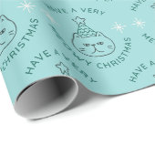 Kattig Kerstpatroon Funny Kerstmis  Cadeaupapier (Rol Hoek)