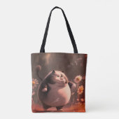 Kattig onder de bloemen Tote Bag (Achterkant)