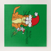 Kattige grappige kerstcartoon Cute muis Legpuzzel (Horizontaal)