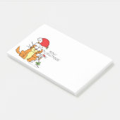 Kattige grappige kerstcartoon Cute Muis Post-it® Notes (Schuin)