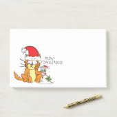 Kattige grappige kerstcartoon Cute Muis Post-it® Notes (Op bureau)