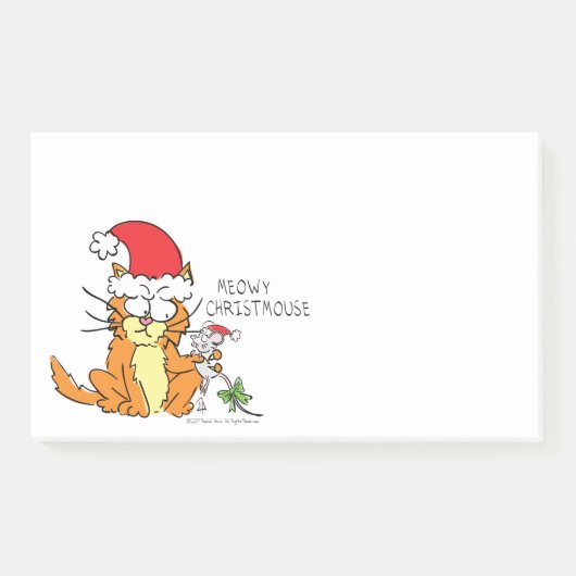 Kattige grappige kerstcartoon Cute Muis Post-it® Notes (Voorkant)
