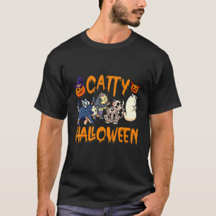 Kattige Halloween Kat Halloween Geest Kat Kleding T-shirt