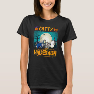 Kattige Halloween Kat Halloween Geest Kat Kleding T-shirt