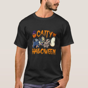 Kattige Halloween Kat Halloween Geest Kat Kleding T-shirt