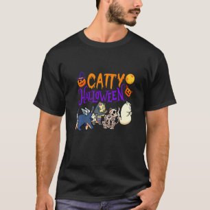 Kattige Halloween Kat Halloween Geest Kat Kleding T-shirt
