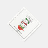 Kattige Kerst Aangepaste Katten Beker Sjaals Knuff Servet (Hoek)