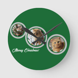 Kattige kerst drie katten foto's aanpassen ronde klok