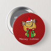 Kattige Kerst Groot 3" Ronde Knop Button 7,6 Cm (Voorkant /achterkant)