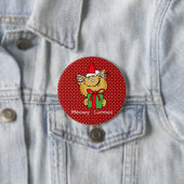 Kattige Kerst Groot 3" Ronde Knop Button 7,6 Cm (In situ)