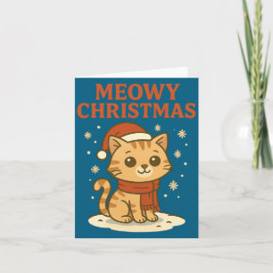 Kattige kerst kattenliefhebber grap lange mouw kaart