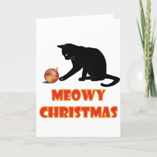 Kattige kerst Moppige kat Feestdagen Kaart