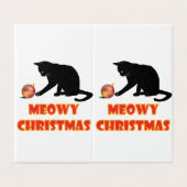 Kattige kerst Mopshond Kerstkat Kaart (Buitenkant ongevouwen)
