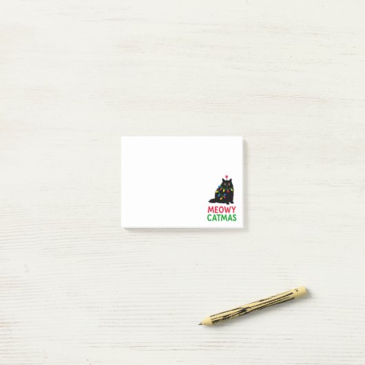 Kattige Kerstdagen Post-it® Notes (Op bureau)