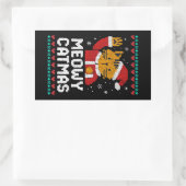 Kattige Kerstdagen Rechthoekige Sticker (Tas)