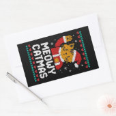 Kattige Kerstdagen Rechthoekige Sticker (Envelop)