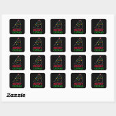 Kattige Kerstdagen Vierkante Sticker (Vel)