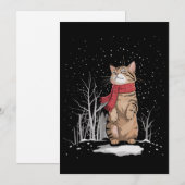 Kattige Kerstkatten Kerstmis Sneeuw Kittens Grappi Kaart (Voorkant / Achterkant)