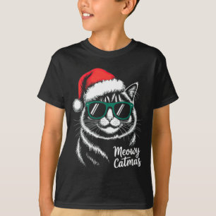 Kattige Kerstman Hoed Kat Kerstmis Xmas T-shirt