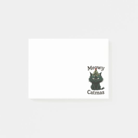 Kattige Kerstmis Chagrijnige kat Post-it® Notes (Voorkant)
