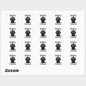 Kattige Kerstmis Chagrijnige kat Vierkante Sticker (Vel)