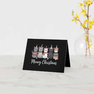 Kattige Kerstmis Gelukkig Kat Jaar Kat Liefhebber  Kaart