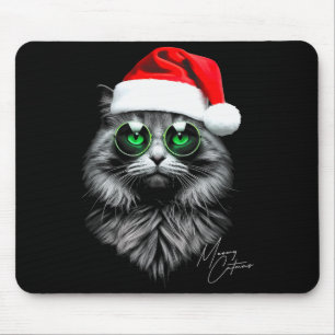Kattige Kerstmis Grappige Koele Kerst Kat Kerstman Muismat