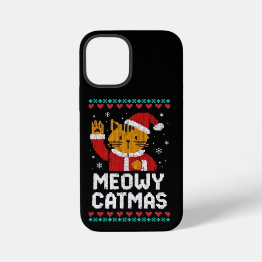 Kattige Kerstmis iPhone Hoesje (Achterkant)