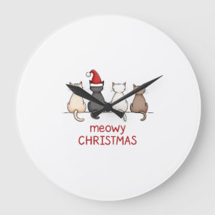 Kattige Kerstmis Kat Kerst Cute Kitten Katten Kers Grote Klok