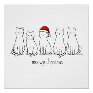 Kattige Kerstmis Kat Kerst Mooie Kitten Katten Ker Perfect Poster