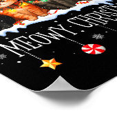 Kattige Kerstmis Kat Kerst Mooie Kitten Katten Ker Poster (Hoek)