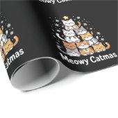 Kattige Kerstmis Kat Kerstboom Kerstmis Sinterklaa Cadeaupapier (Rol Hoek)