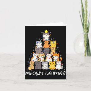 Kattige Kerstmis Kat Kerstboom Prettig Kerstmis Jo Kaart