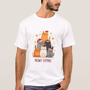 Kattige Kerstmis Kat Kerstboom Xmas (1) T-shirt