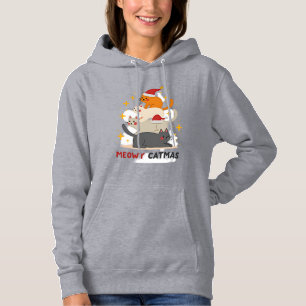 Kattige Kerstmis Kat Kerstboom Xmas (2) Hoodie