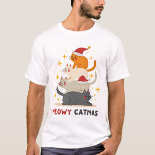 Kattige Kerstmis Kat Kerstboom Xmas (2) T-shirt