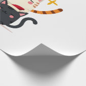 Kattige Kerstmis Kat Kerstboom Xmas (3) Cadeaupapier (Hoek)