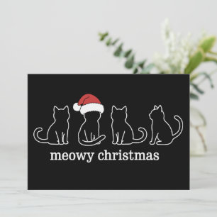 Kattige Kerstmis Kat Kerstmis Schattige Kitten Kat Feestdagenkaart