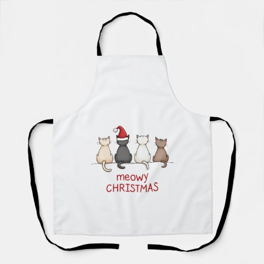 Kattige Kerstmis Kat Kerstmis Schattige Kitten Kat Schort (Voorkant)