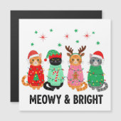 Kattige Kerstmis Kat Magnetische Uitnodiging (Voorkant / Achterkant)