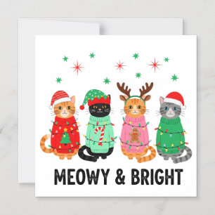 Kattige Kerstmis Kat Magnetische Uitnodiging