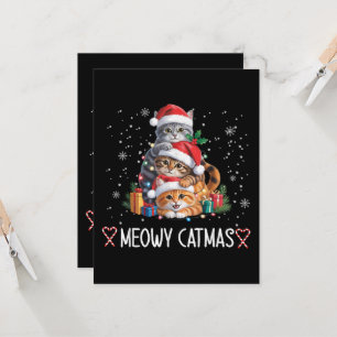 Kattige Kerstmis Katten Kerstboom Kerstmis Grappig Kaart